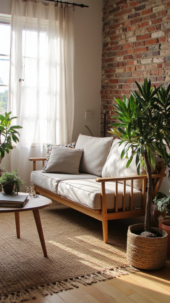 stylish oak slatted sofa