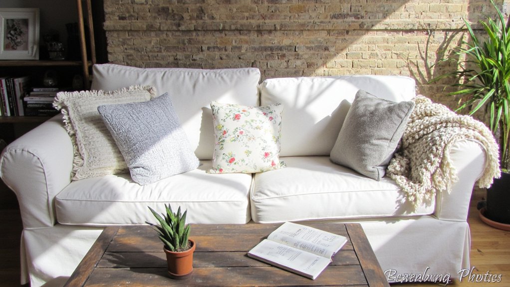 stylish off white cushions