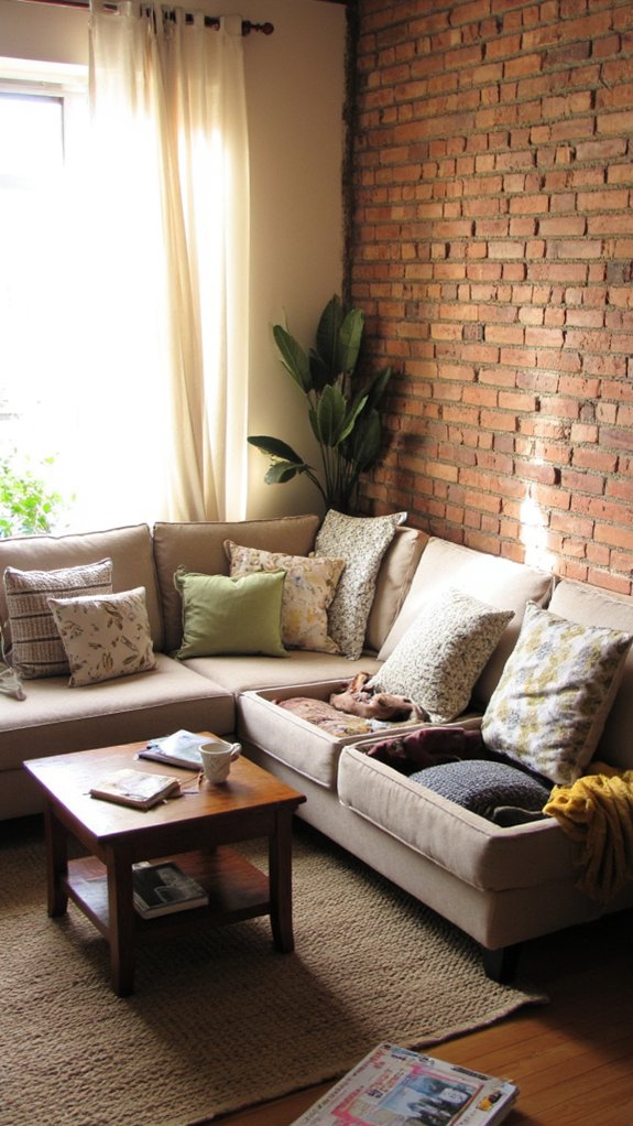 stylish u shape sofa storage