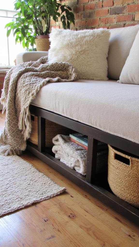 stylish under sofa storage solutions