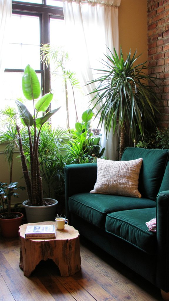 tall indoor plants framing