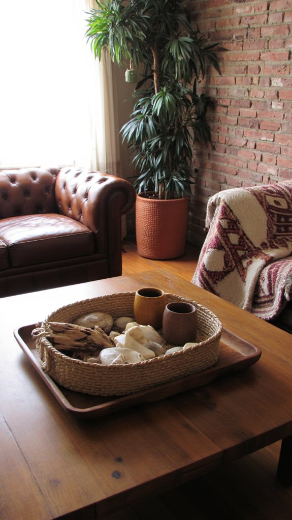 textured natural centerpiece styling