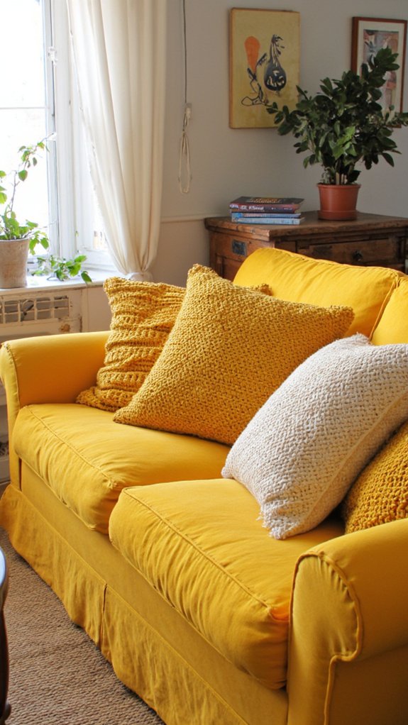 textured pillows enhance warmth