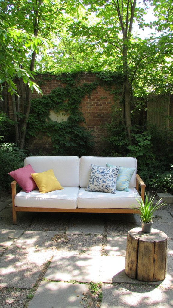 tranquil minimalist outdoor seating