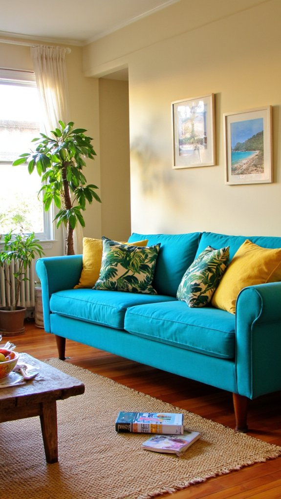 tropical paradise living room