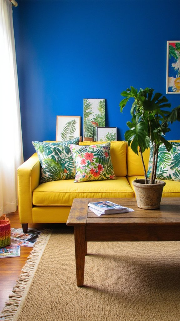 tropical vibrant living room