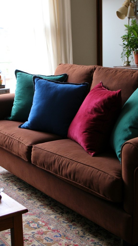 velvet pillows add sophistication