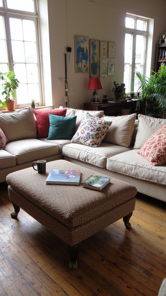 versatile seating with ottoman