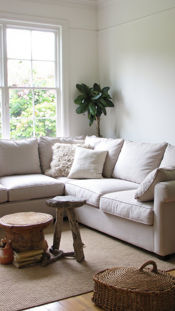 versatile sectional linen sofas