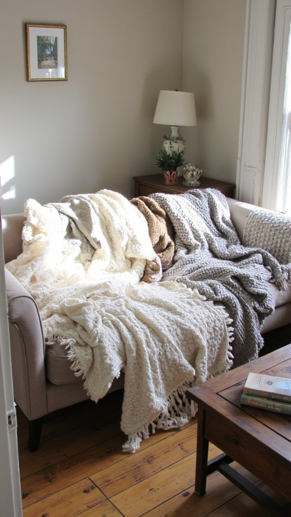 vibrant blanket enhances living room