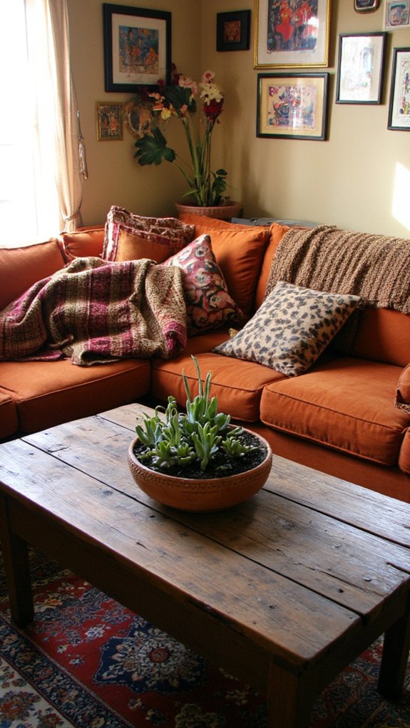 vibrant bohemian living room