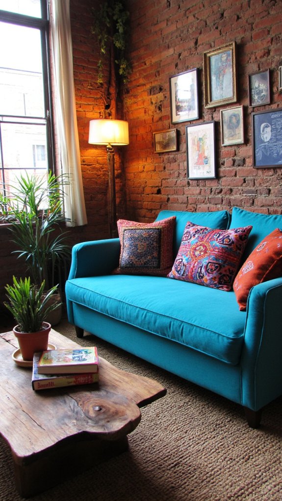 vibrant bohemian living space