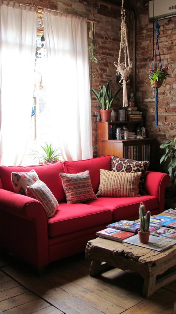 vibrant bohemian living space