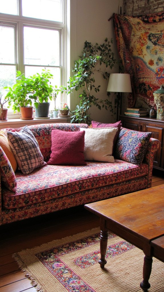 vibrant bohemian living space