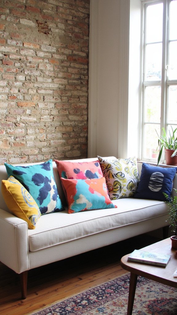 vibrant bold abstract pillows