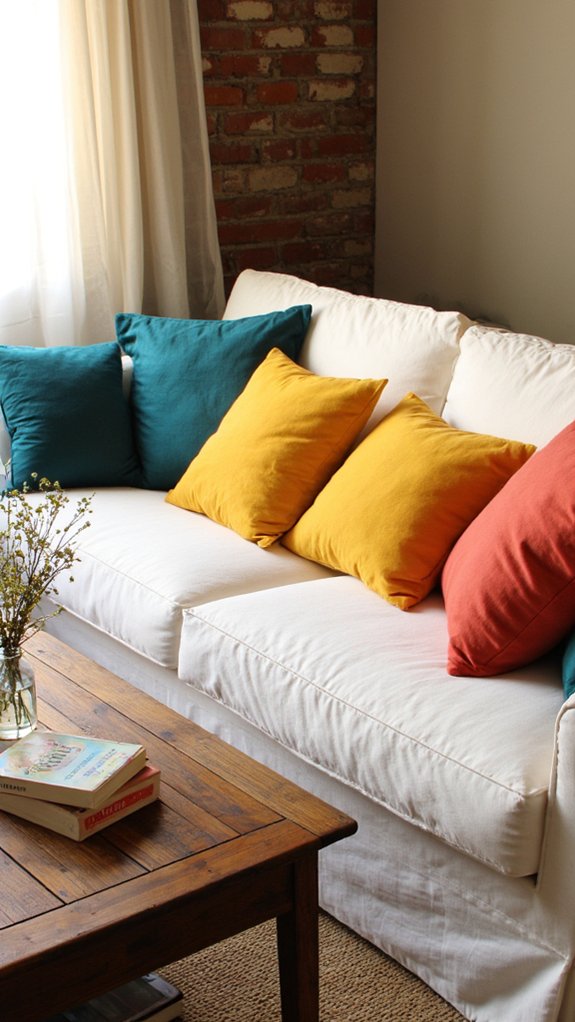 vibrant color accents enhance decor