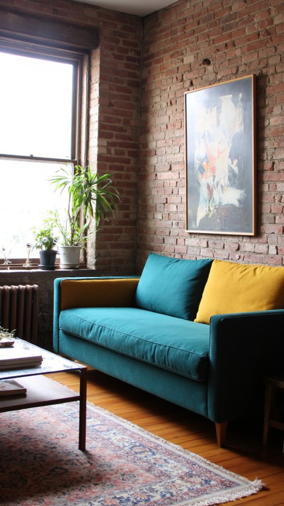 vibrant color blocked furniture