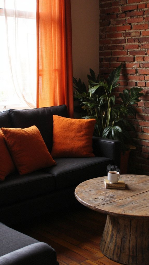 vibrant contrast in decor