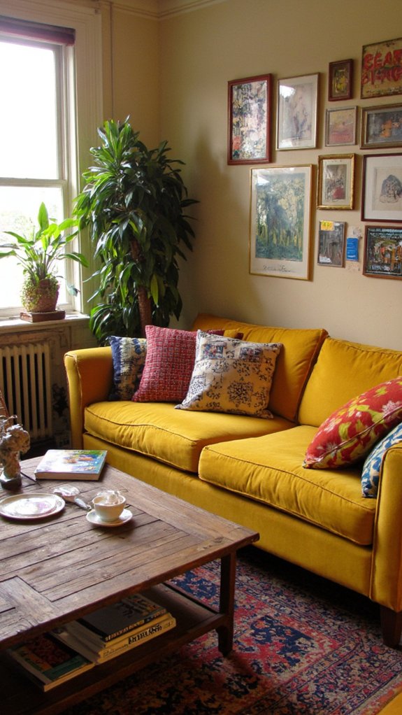 vibrant eclectic living space