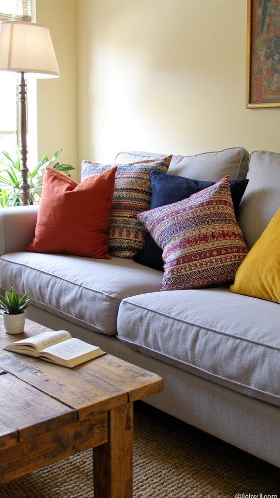 vibrant ethnic print pillows