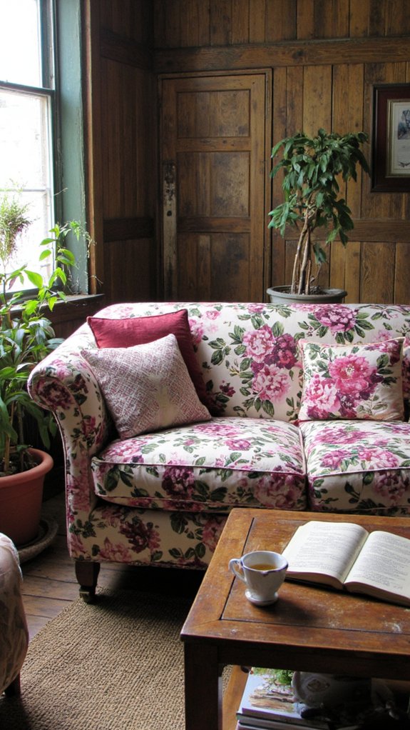 vibrant floral print sofa