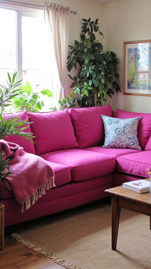 vibrant fuchsia sectional statement