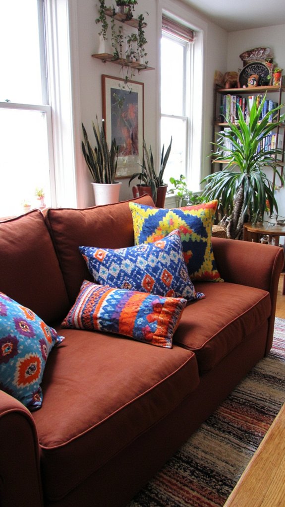 vibrant ikat sofa transformation