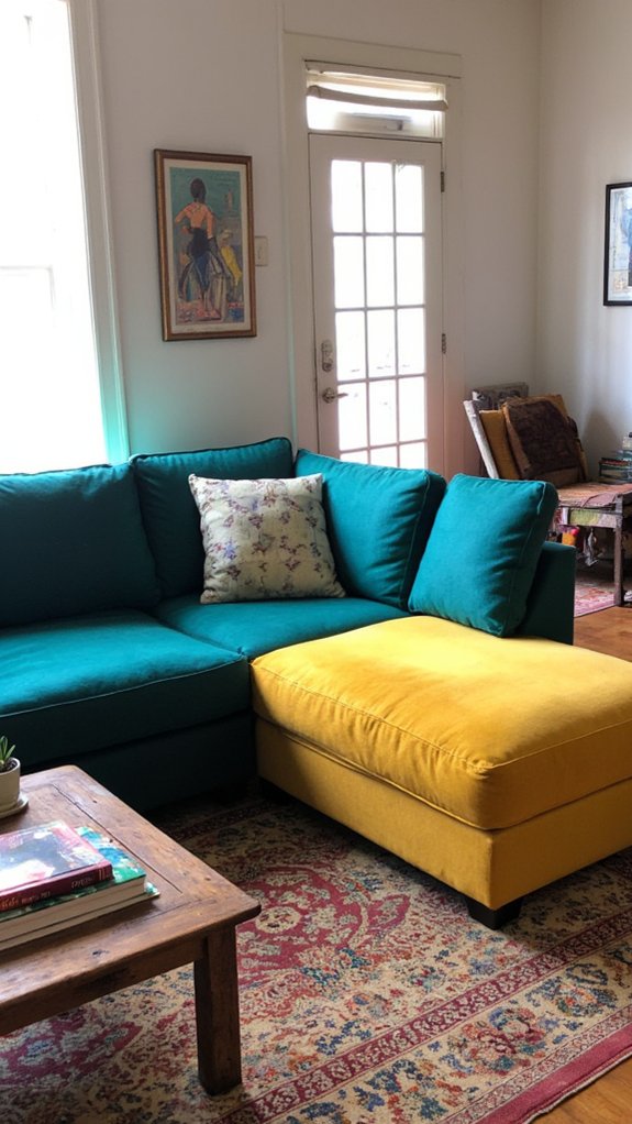 vibrant l shape sofa design