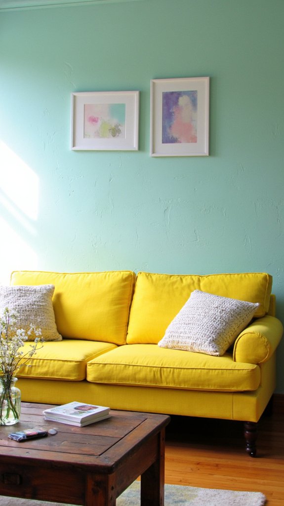 vibrant lemon aqua contrast