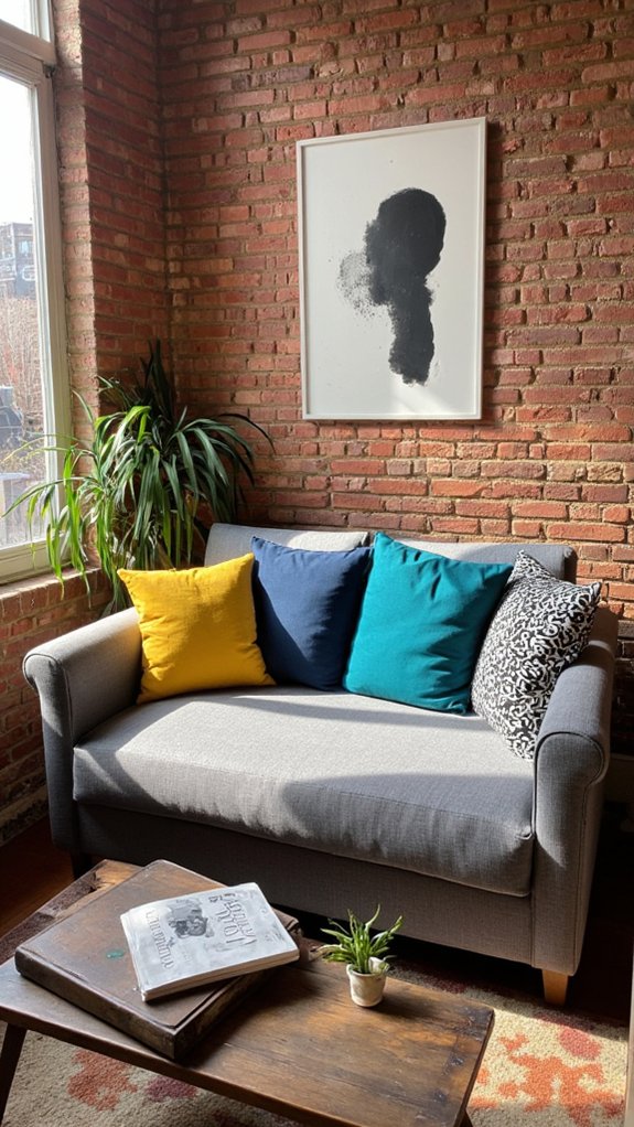 vibrant pillows neutral sofas