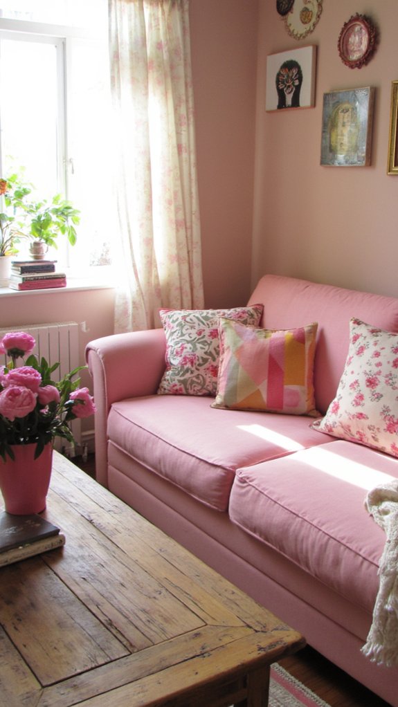 vibrant playful peony sofa