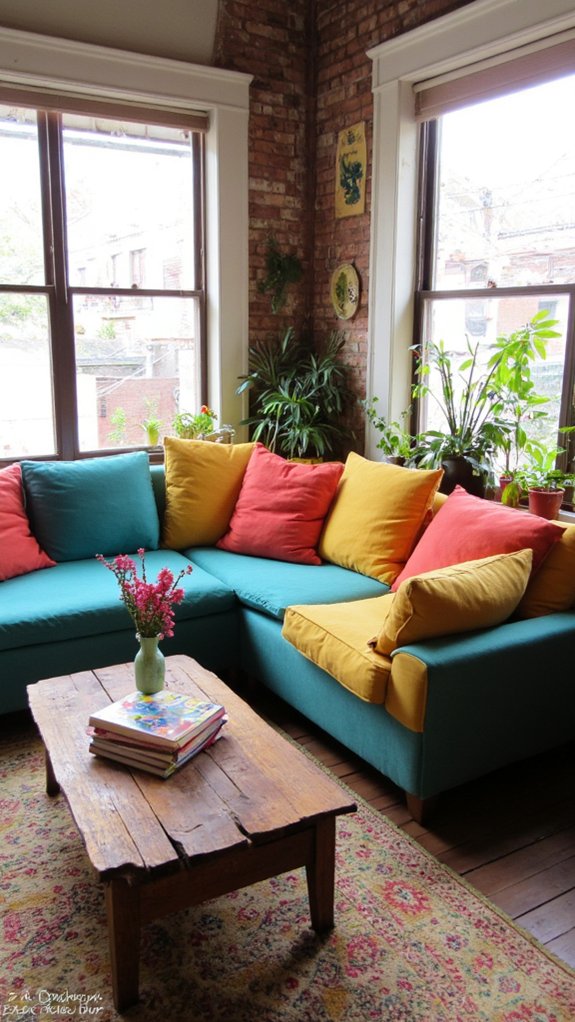 vibrant sofa color combinations