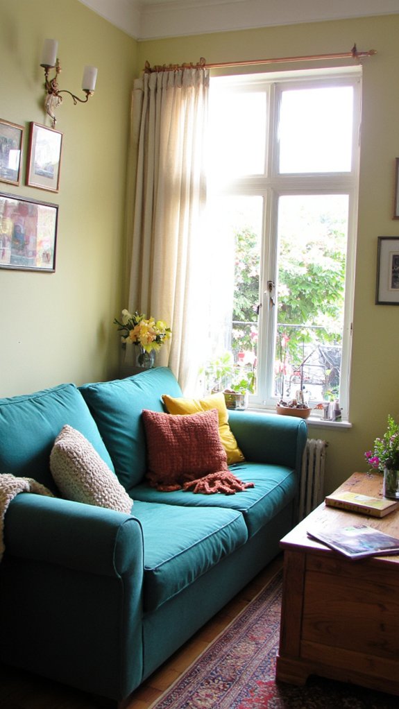 vibrant sofas enhance brightness