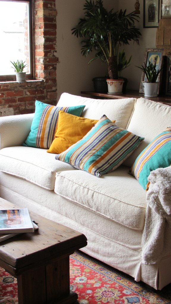 vibrant striped pillow charm