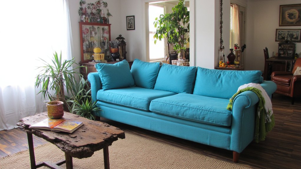 vibrant turquoise sofa designs