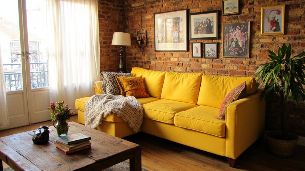 vibrant yellow sofa inspiration