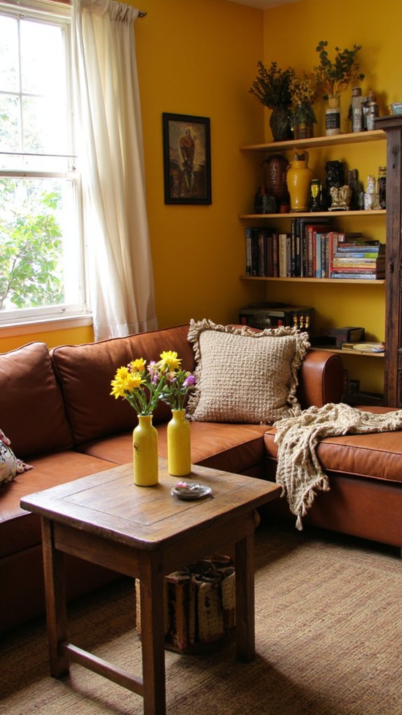 vibrant yellow vase decor