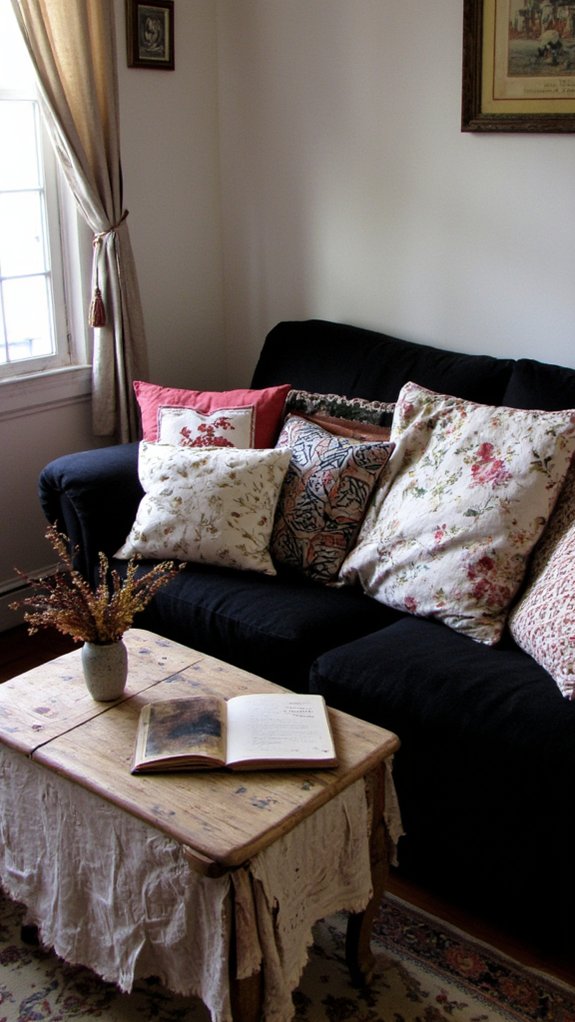 vintage charm with pillows