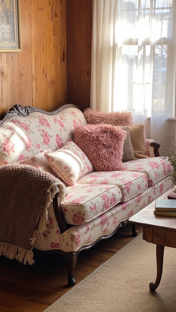 vintage floral print sofa