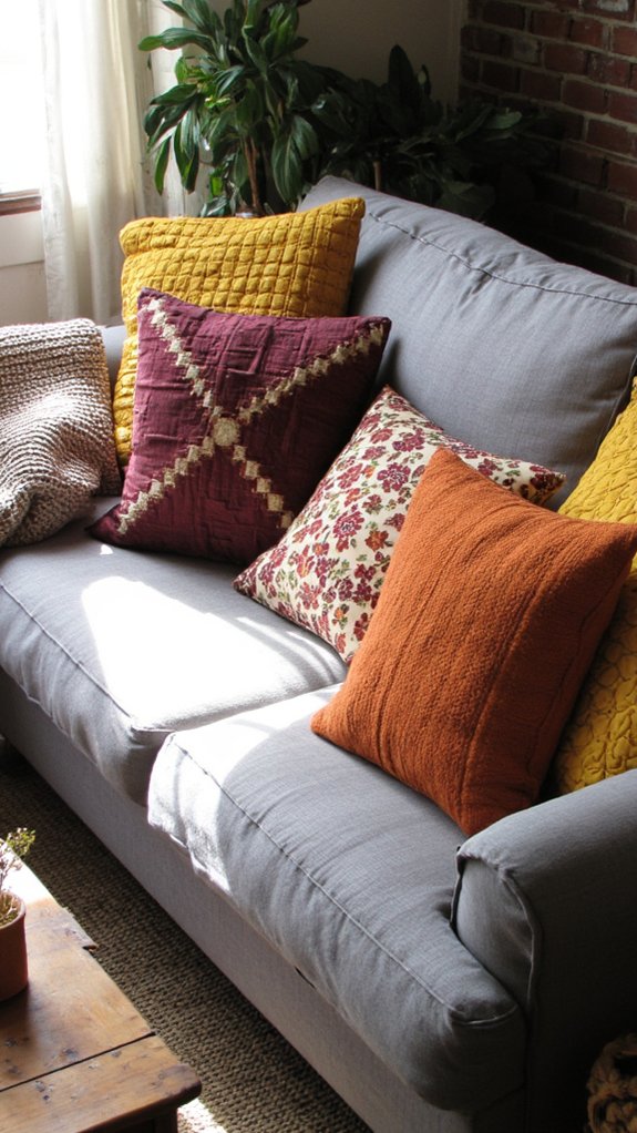 vintage quilted pillow charm