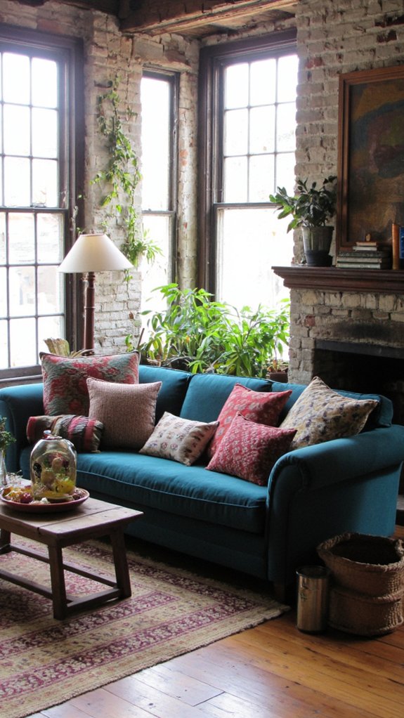vintage sofa enhances atmosphere