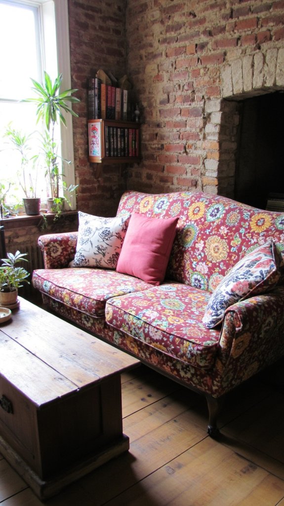 vintage sofas with patterns