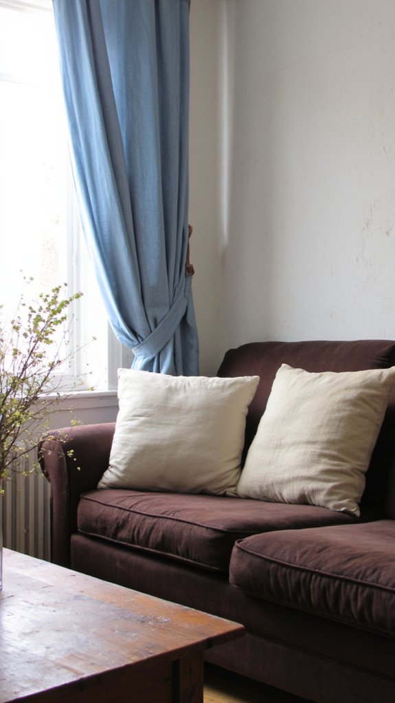 warm brown bright blue