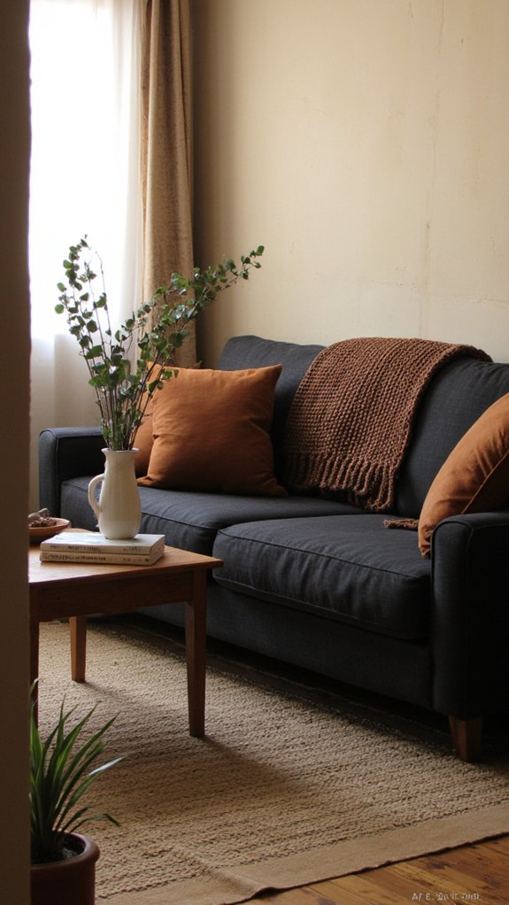 warm browns enhance decor