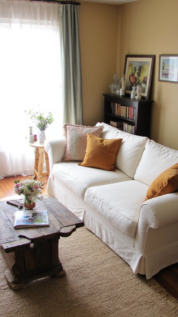 warm caramel living room