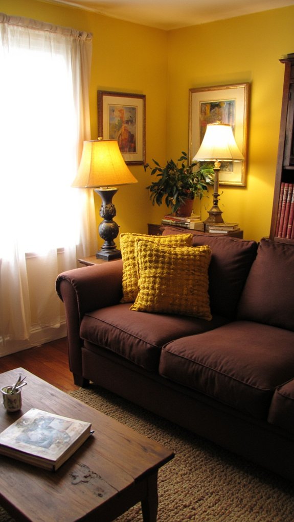 warm cheerful yellow lampshades