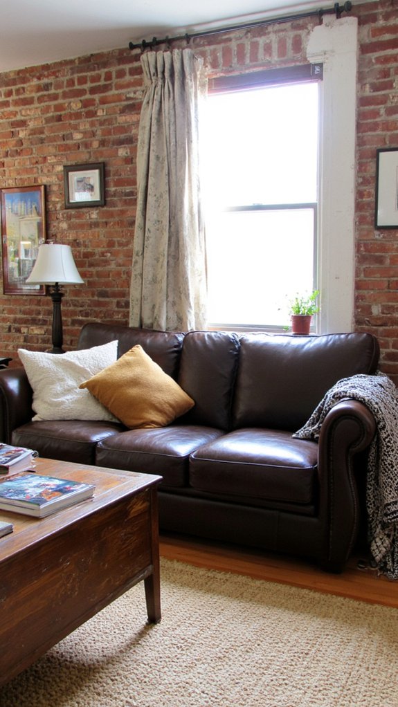 warm inviting chocolate leather sofa