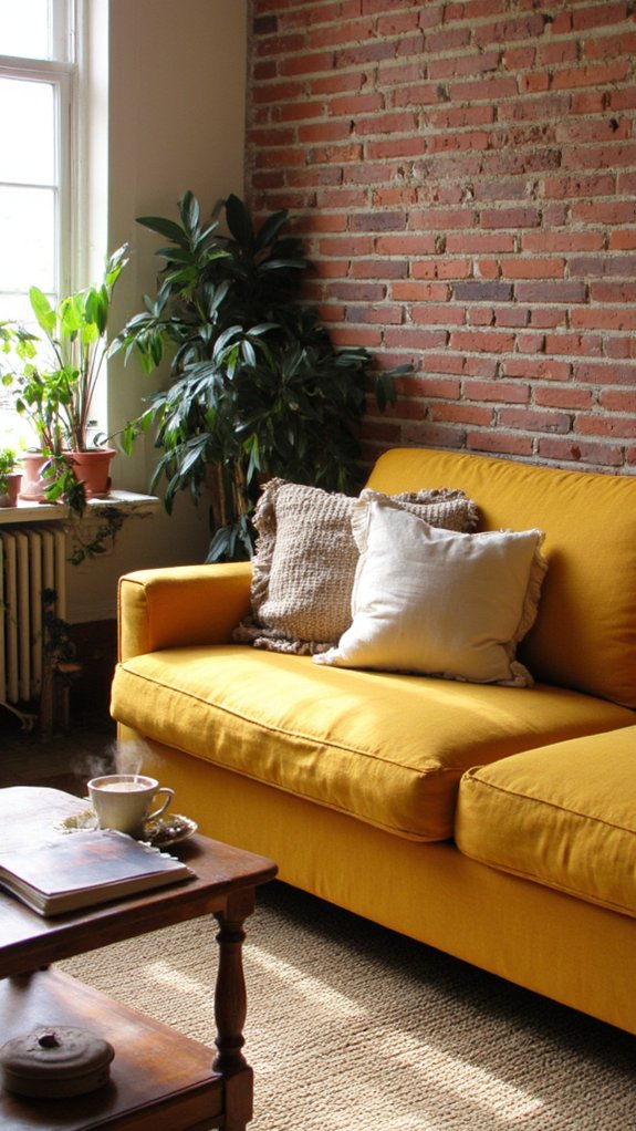warm mustard sofa charm