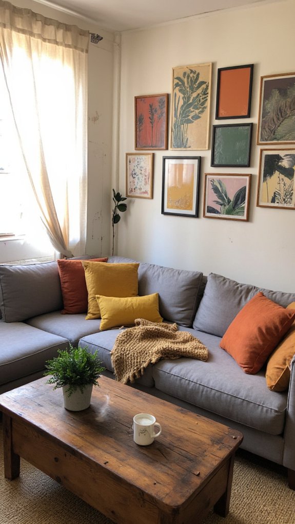 warm tones for gallery wall