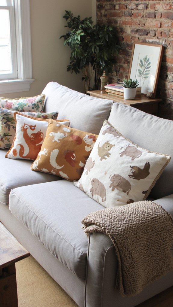 whimsical animal print pillows
